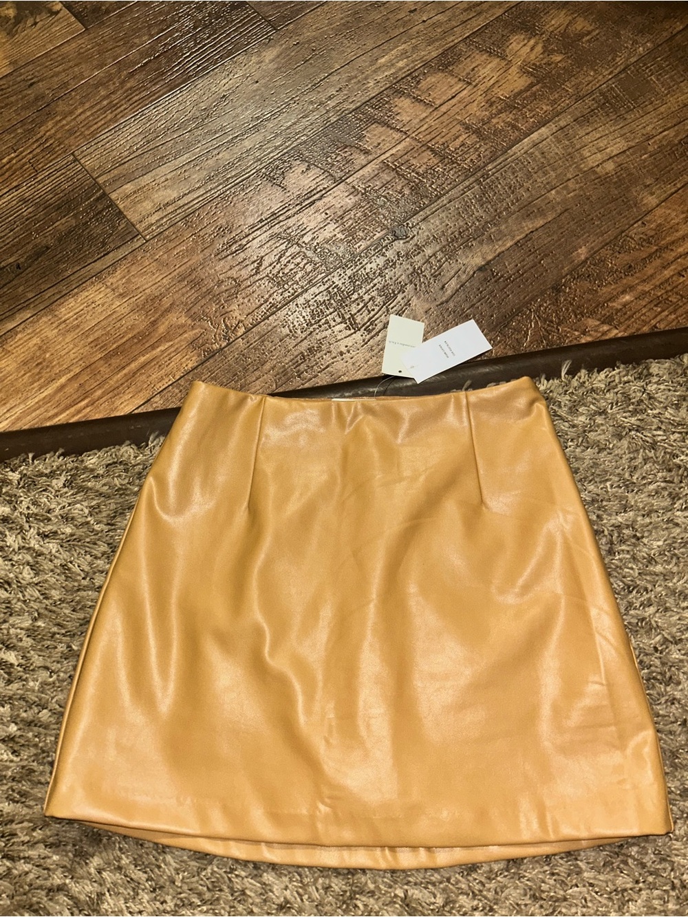 New w/ Tags Abercrombie Vegan Leather Skort in a Camel Tan Color; Size XS